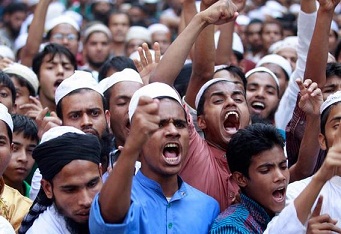 تظاهرات اعتراضي مسلمانان بنگلادش 