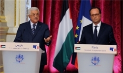 محمود عباس رييس تشکيلات خودگردان فلسطين و فرانسوا اولاند رييس جمهور فرانسه 