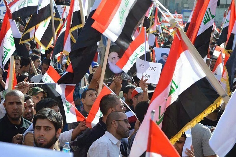 تظاهرات ضد آمريکايي در بغداد