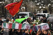 تشییع ۱۱ شهید گمنام دفاع در تبریز