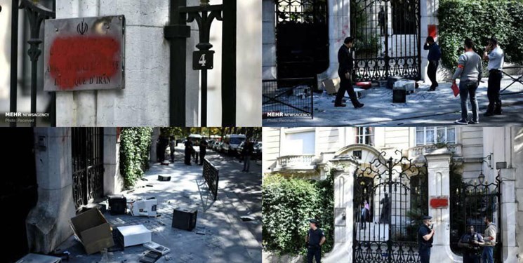 تعرض تروریست های حزب منحله دموکرات به سفارت ایران در پاریس
