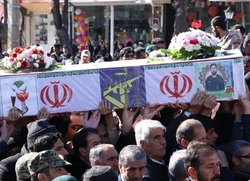 تشییع و تدفین پیکر مطهر شهید حادثه تروریستی در شهرستان بروجن
