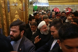 تصاویر حضور رییس‌جمهور ایران در حرم امیرالمؤمنین