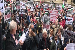 تظاهرات گسترده مردم انگلیس در حمایت از فلسطینیان