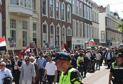 راهپیمایی روز قدس در مقابل دادگاه بین‌المللی لاهه