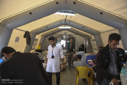 مجهزترین بیمارستان صحرایی در مرز خسروی در خدمت زائران