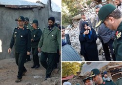 حضور فرمانده سپاه عاشورا در مناطق زلزله‌زده‌ میانه