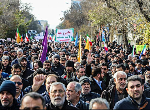 راهپیمایی باشکوه مردم بصیر شهرستانهای اصفهان در واکنش به اغتشاشات اخیر