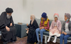 بازتاب دیدار کودکان سرطانی با آیت الله سیستانی در شبکه های اجتماعی
