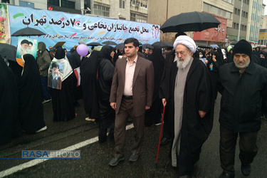 حضور آیت الله شبستری عضو مجمع تشخیص مصلحت نظام در راهپیمایی ۲۲ بهمن