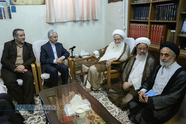 دیدار دکتر منصور غلامی وزیر علوم، تحقیقات و فناوری با حضرت آیت الله صافی گلپایگانی