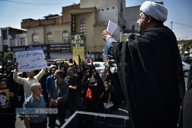 اجتماع بزرگ آمرین به معروف و تشییع شهید حسن صادقی در شیراز