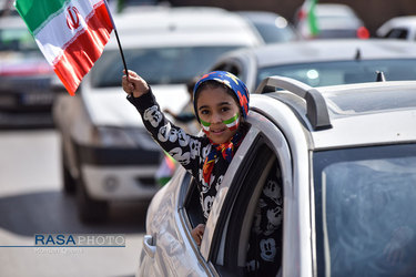 راهپیمایی خودرویی مردم شیراز در سالروز ۲۲ بهمن