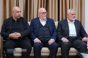 دیدار اسماعیل هنیه رئیس دفتر سیاسی حماس رهبر انقلاب