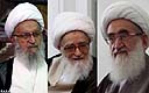 الهیئة الرئاسیة لجبهة السائرین على خط الإمام وقائد الثورة تلتقی مراجع التقلید فی قم<BR>
