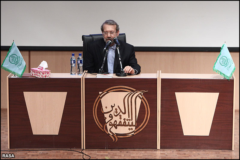 سخنراني دکتر علي لاريجاني در مراسم رونمايي از تمبر يادبود و کتاب الطهاره آيت الله فاضل لنکراني