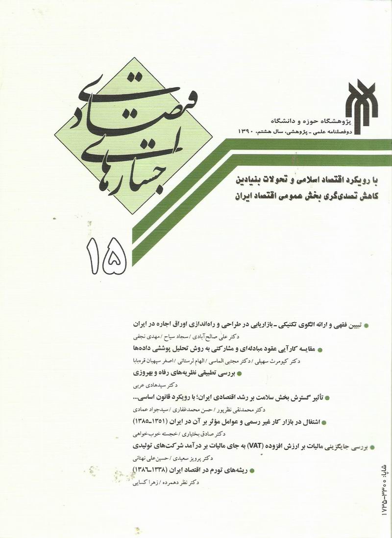 پانزدهمين شماره دوفصلنامه جستارهاي اقتصادي