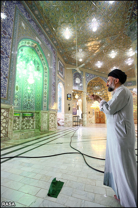 ماہ مبارک رمضان کے موقع پرمسجد مقدس جمکران کي غبار روي