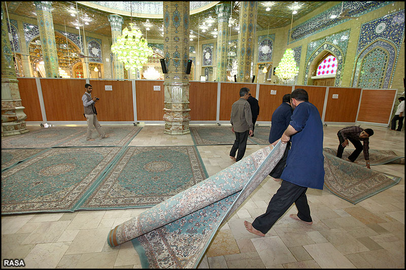 ماہ مبارک رمضان کے موقع پرمسجد مقدس جمکران کي غبار روي