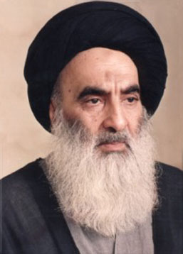 ايراني پارليمنٹ کے صدر نے آيت‌الله سيستاني سے ملاقات کي