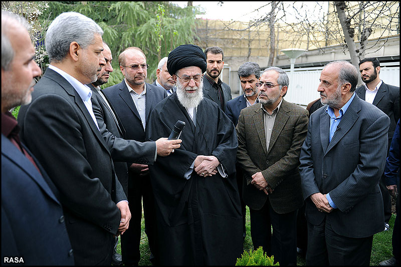 Ayatollah Khamenei Planting a seed during the National Tree day of Iran