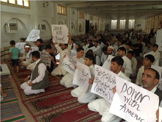 شام پر ممکنہ امریکی جارحیت کیخلاف پاکستان کے مختلف شھروں میں مظاھرے
