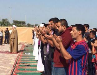 برپايي نماز در محل مسجد تخريب شده البربغي