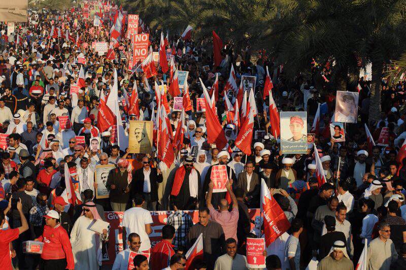 تظاهرات بزرگ ملت بحرين در سومين سالروز انقلاب