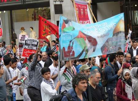 تظاهرات همبستگي با مردم غزه در لندن