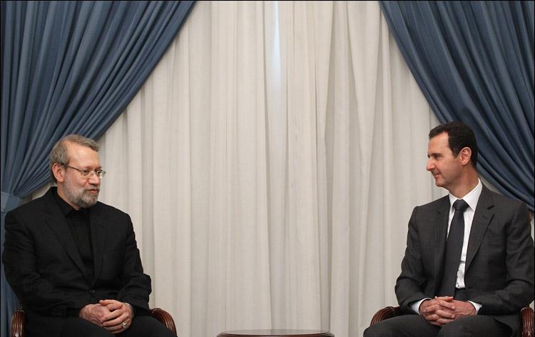 بشار اسد و علي لاريجاني 