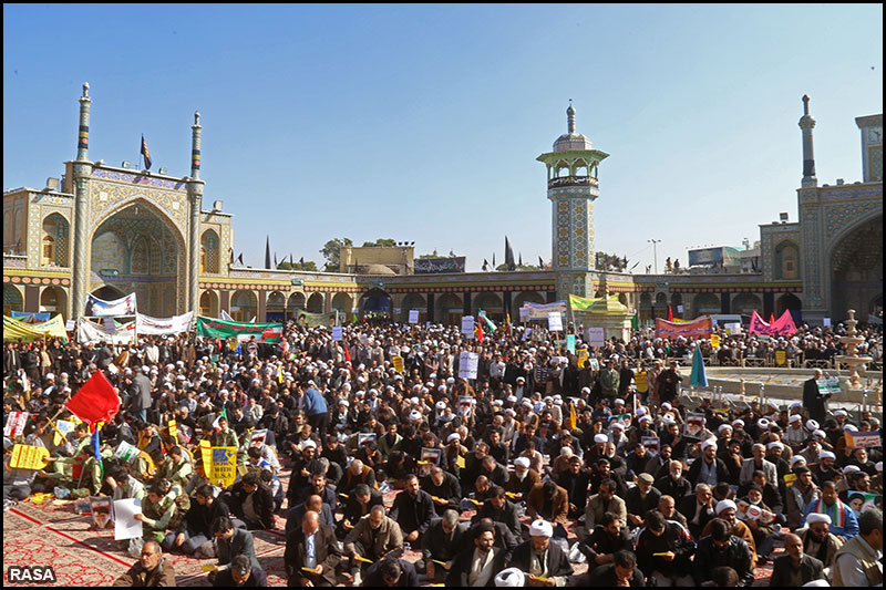  عالمي سامراج مخالف دن پر قم کے طلباء کا مظاھرہ 
