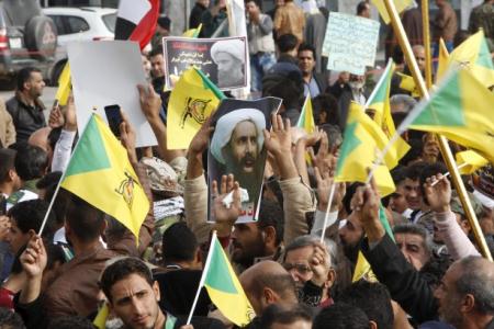 تظاهرات عليه آل سعود در اعتراض به قتل شيخ نمر