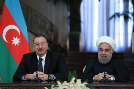 روحاني در نشست مطبوعاتي مشترک با رييس جمهوري آذربايجان