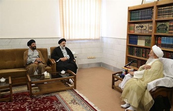 Ayatollah Makarem-Shirazi with Hujjat al-Islam Raeisi