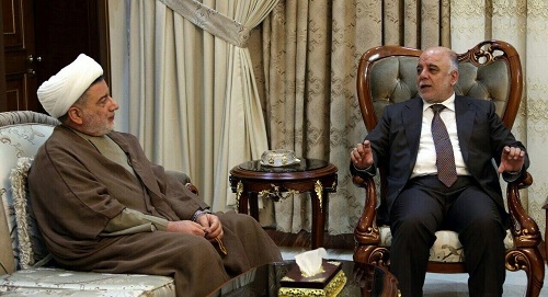 شیخ همام حمودی معاون رییس پارلمان و حیدر العبادی نخست وزیر عراق