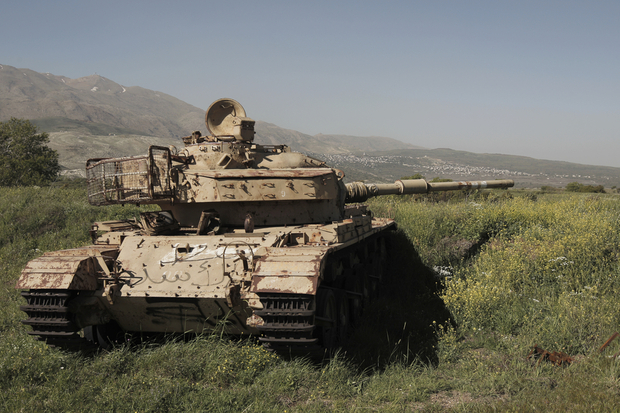 تانک متعلق به ارتش رژیم صهیونیستی در بلندی های جولان