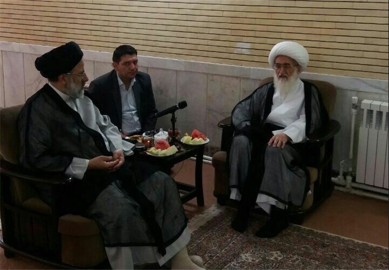 Ayatollah Nouri-Hamadani and Hujjat al-Islam Ebrahim Raesi