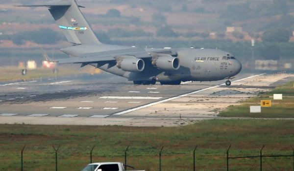 US plane in air base
