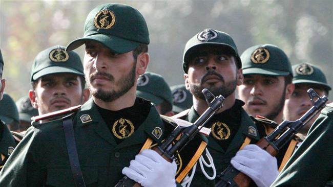 Members of Iran’s Islamic Revolution Guards Corps (IRGC) are seen during a parade in Tehran. (File photo)