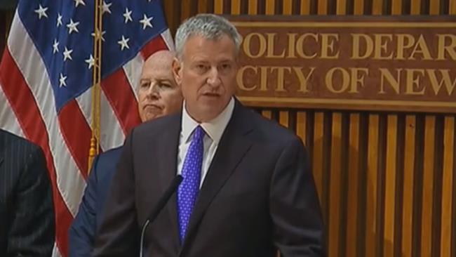 New York City Mayor Bill de Blasio speaks to the press on Monday, September 19, 2016.