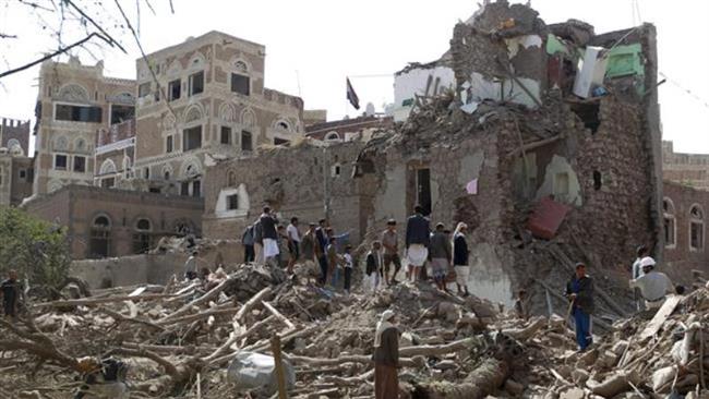 A file photo of the aftermath of Saudi airstrikes on the historic city of Old Sana’a in the northwestern Yemeni Sana’a province.