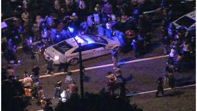 Protesters in Charlotte, North Carolina, Sept. 20, 2016. (Photo by WBTV)