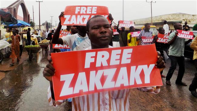 Northern Nigerian city of Kano, on. Demonstrators from the Islamic Movement in Nigeria (IMN) chanting slogans and demanding the release of prominent cleric Sheikh Ibrahim Zakzaky who has been in detention without charge or trial