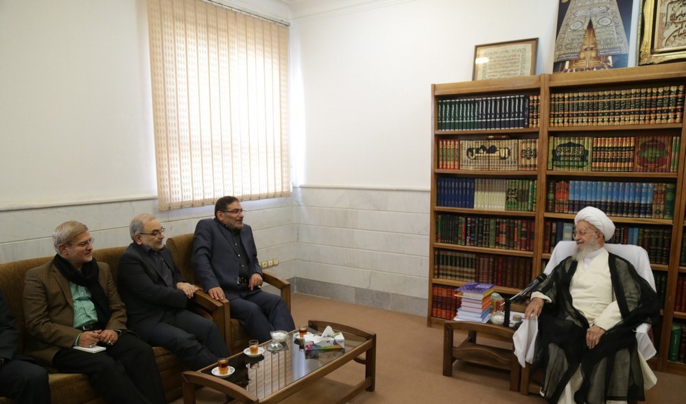 Ayatollah Makarem-Shirazi and Ali Shamkhani