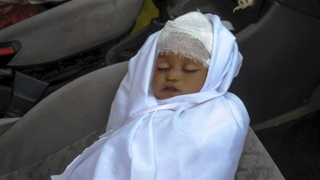 Body of two-year old girl Zainab, who was killed after Nigerian forces attacked Shia mourners in the northern city of Kano on November 14, 2016.