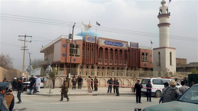 Afghan security forces keep watch in front of a mosque where a terrorist attack happened in Kabul, Afghanistan, on November 21, 2016. (Photo by Reuters)