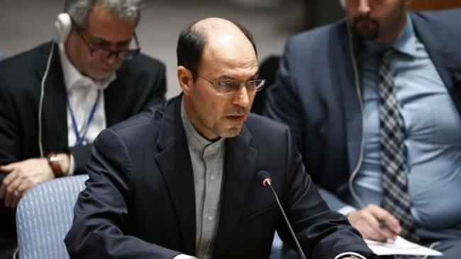Iranian Ambassador to the UN Gholam-Hossein Dehqani addresses a UN Security Council session in this undated photo.