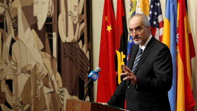 Syrian Ambassador to the UN Bashar al-Ja’afari addresses media following a Security Council vote in New York, Dec. 19, 2016. (Photo by Reuters)