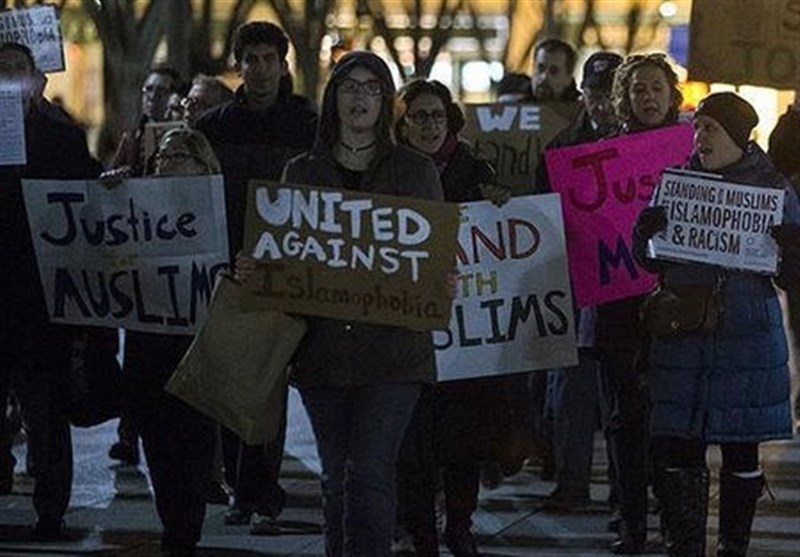 Demonstrators Protest against Islamophobia Outside White House