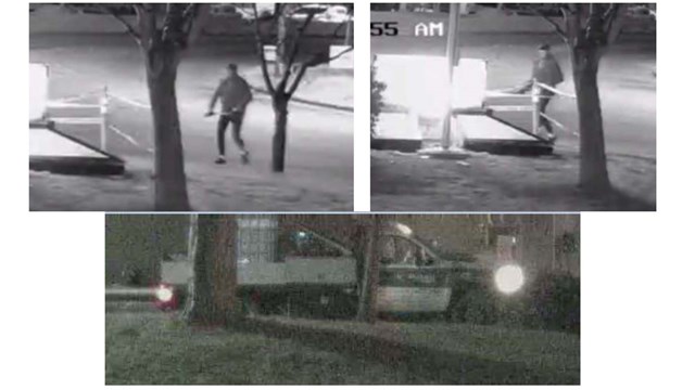 The suspect seen on video is described as a young adult white male, tall and thin, wearing dark clothing and a dark baseball hat.